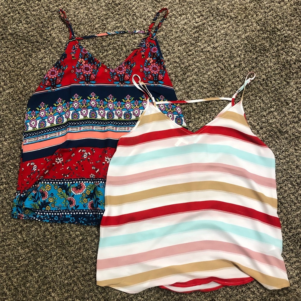 Size M Lot of 2 Maurices Adj. Strap Flowy Tank